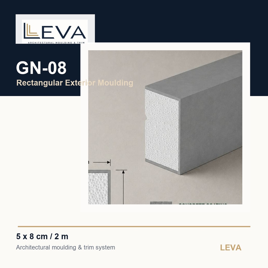 [LV-GN08] บัวลีวา GN-08 Rectangular Exterior Moulding